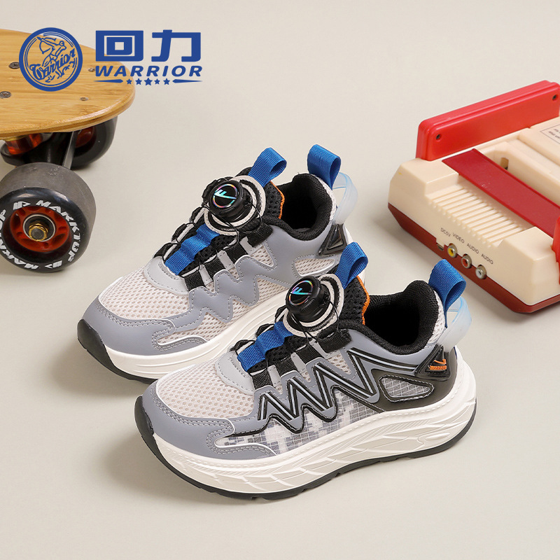 回力童鞋儿童透气运动鞋2024夏季新款男童旋钮跑鞋女童网面休闲鞋