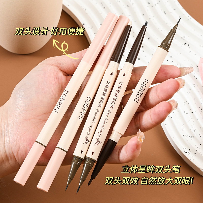 Three-Dimensional Star Eyes Double-Headed Glue Pen Long-Lasting Liquid Eyeliner Silky Easy to Use Eye Shadow Pen Multi-Purpose