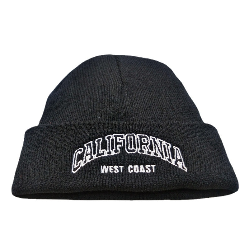 Cross-Border California Letter Embroidery Knitted Hat Autumn and Winter Warm Hat Men's and Women's Outdoor Skiing Pullover Hat