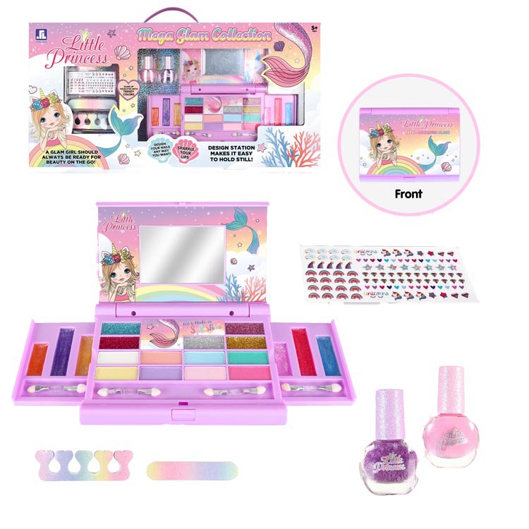 Foreign Trade Children's Makeup Toy DIY Simulation Eye Shadow Nail Polish Lipstick Cosmetics Set Girls Playing House