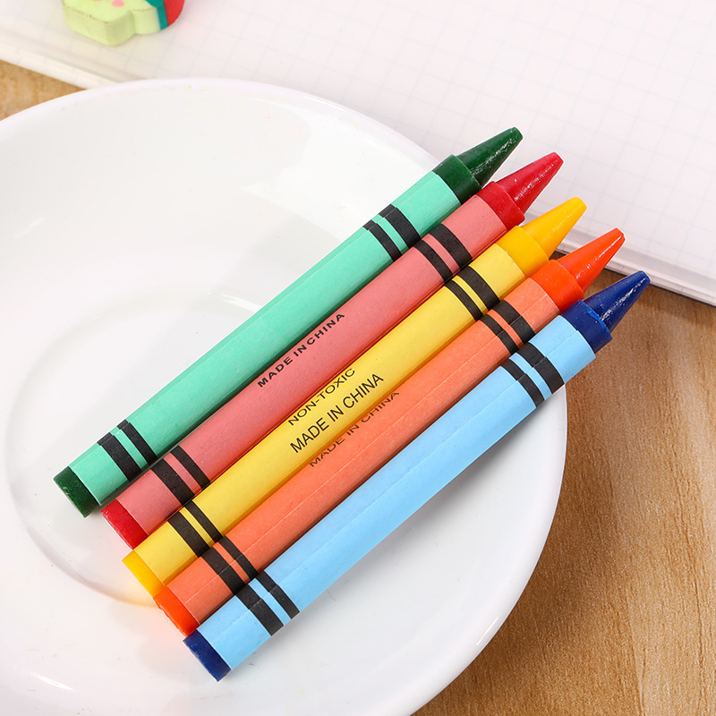 现货批发5色盒装彩色蜡笔 儿童绘画涂鸦蜡笔 可定制