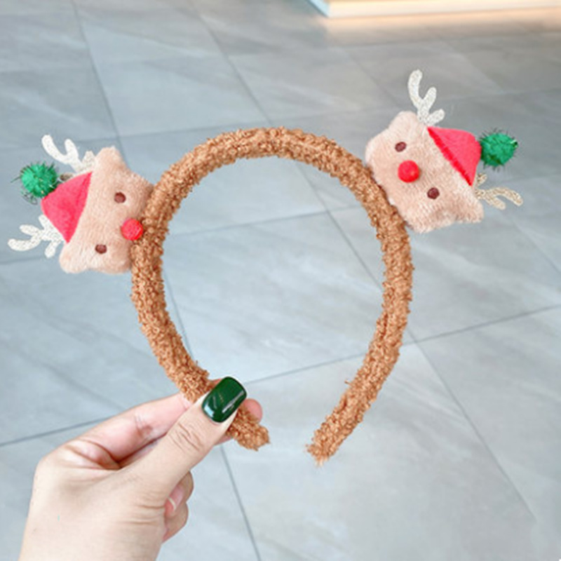 Cute Cartoon Christmas Headband Anime Santa Claus Reindeer Snowman Snowflake Q Version Headband Korean Style Fashionable Hairpin