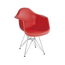 北欧扶手椅子 塑料理发店座椅 简约现代时尚咖啡厅办公铁丝架餐椅
