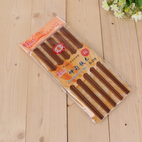 Kundian Iron Wooden Chopsticks Household Household 10 Pairs High Temperature Resistant Anti-Slip and Anti-Mold Wholesale Solid Wood Cutlery Suit Kuaizi