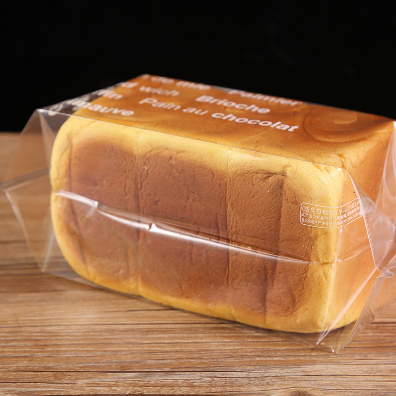 New Self-Standing Self-Sealing Western Toast Zipper Bag Baking Bread Plastic Transparent Bag Portable Food Packaging Bag