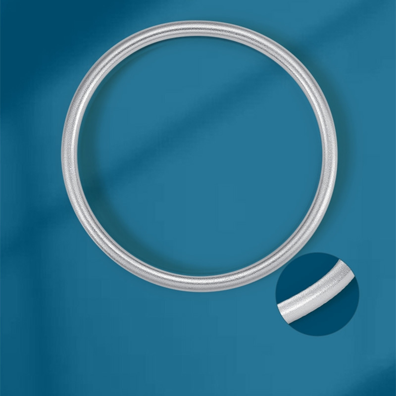 抖音直播白铜镀银古法手镯女夏小众传承年轻素圈实心镯子网红手环