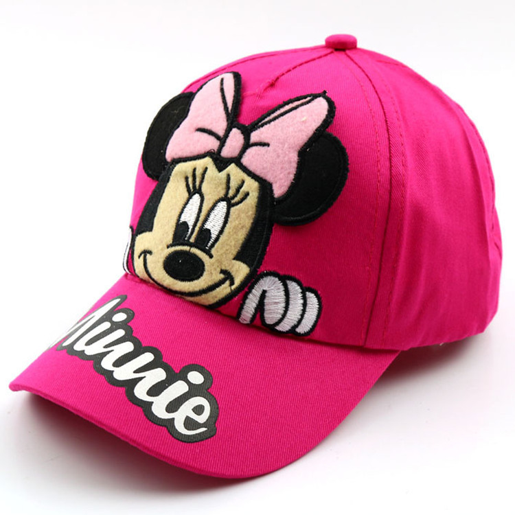 新款女童卡通米妮户外防嗮棒球帽 女童米妮可爱帽子 韩国可爱帽子