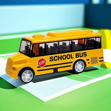 儿童合金车玩具合金车模型回力公交巴士车模型汽车摆件男孩玩具