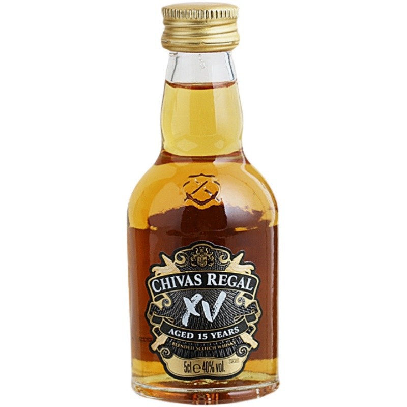 芝华士15年苏格兰威士忌 xv透金版 chivas 迷你小酒版 玻璃瓶50ml