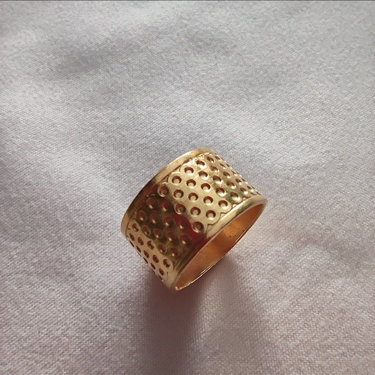 加厚加宽加深顶针裁缝用品镀铜金色银色顶针箍压针器缝纫顶针