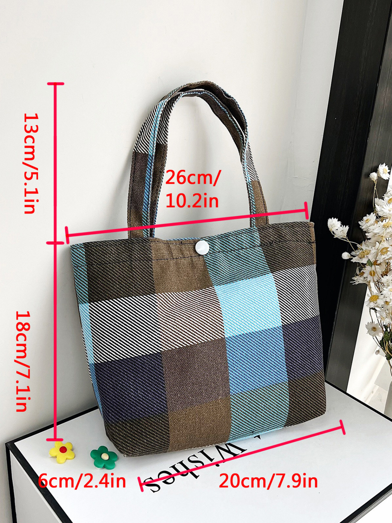 New Fashion Canvas Tote Bag Trendy Japanese Style Printed Tote Bag Western Texture Women's Handbag