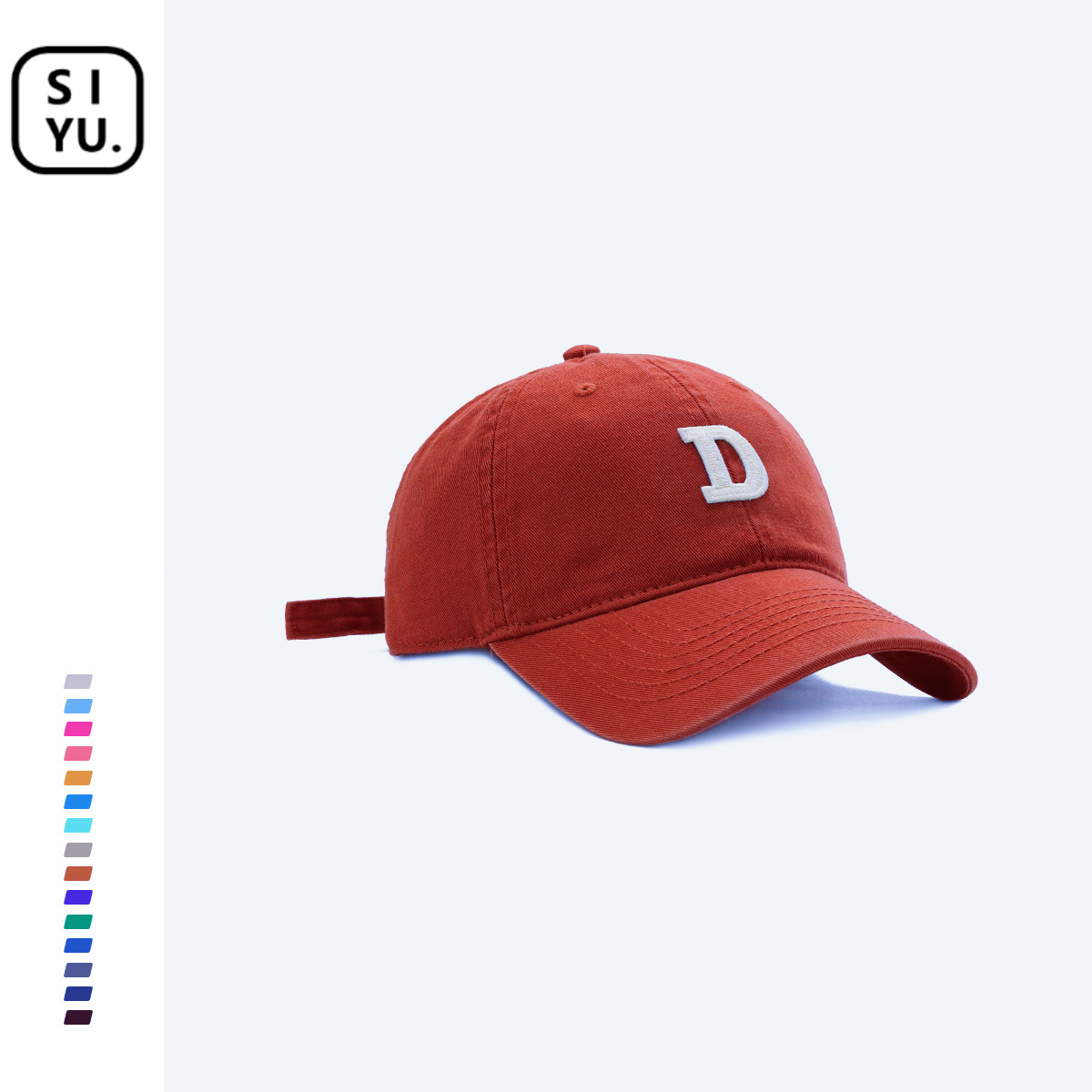 High Quality Letter D Embroidery Soft Top Baseball Cap Men's Curved Brim Korean Ins Face-Showing Little Wild Four Seasons Peaked Cap Women