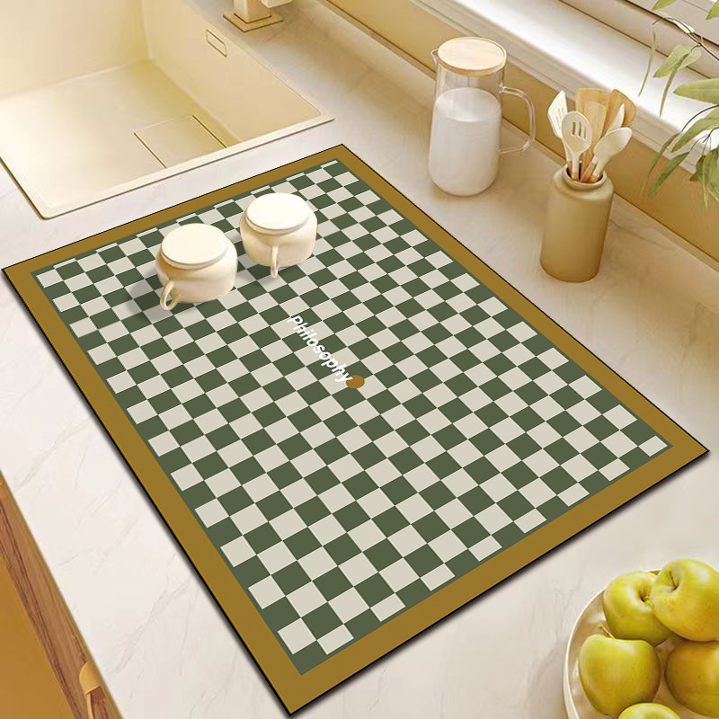 Kitchen Table Top Thickened Hydrophilic Pad Water Draining Pad Insulated Bowl and Plate Drying Mat Kitchen Bar Diatom Ooze Water Cup Table Mat