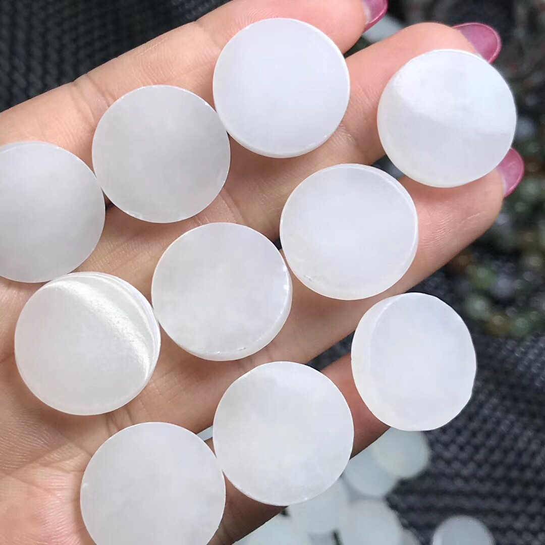 工厂直销韩料和田玉白玉碧玉圆款吊坠项链现货批发