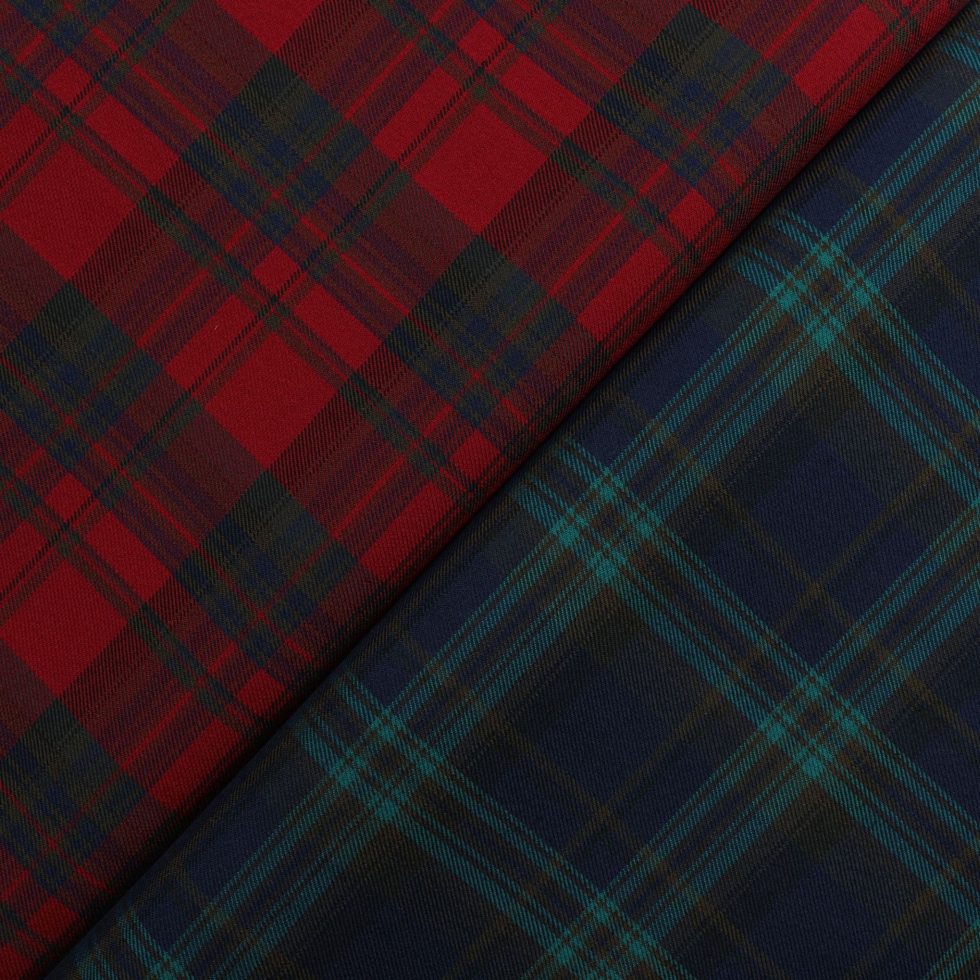 春秋西装套装格纹tr弹力色织布 学院风百褶裙制服裙格子现货布料