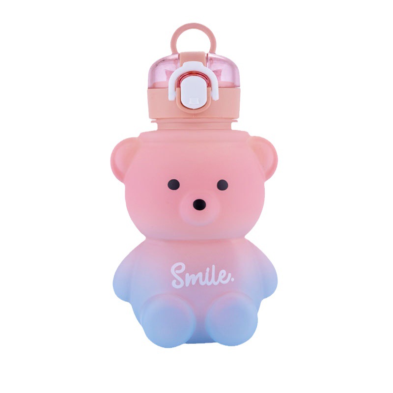 Cartoon Bear Gradient Children's Cups Cute Summer Student Large Capacity Straw Cup Good-looking Portable Kettle