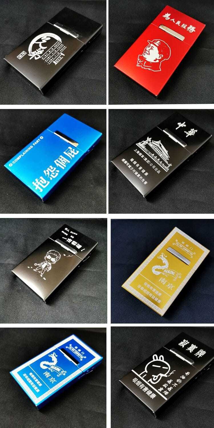 女士细烟烟盒铝合金20支装细长款细支加长金属香烟盒子保护盒