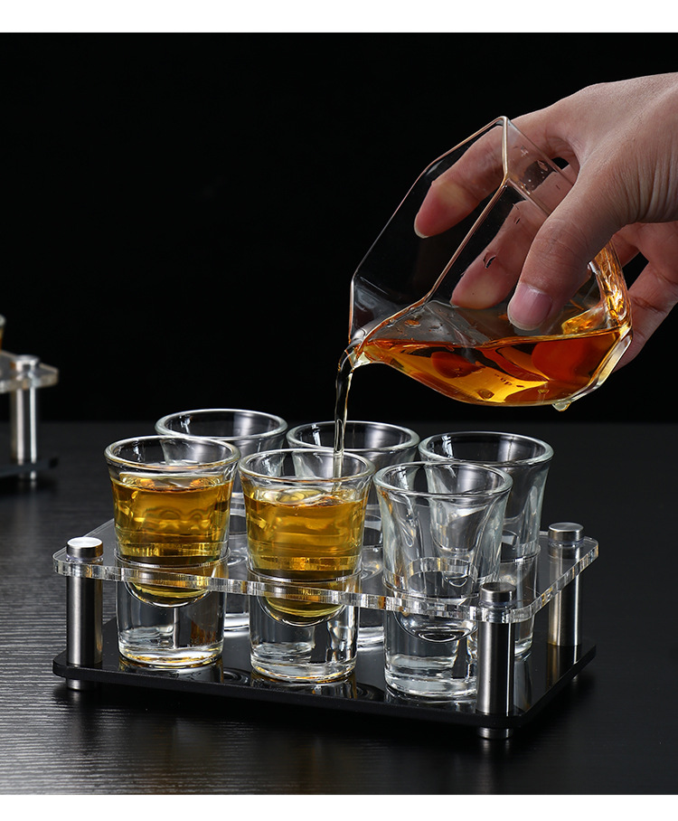 子弹杯酒杯杯架套装酒吧夜店ktv常用一口杯专用洋酒杯高档白酒杯