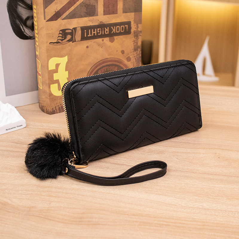 Long Tri-Fold Bag 2022 New Ladies' Purse Wave Pattern Iron Long Wallet Factory Live Gift Pouch