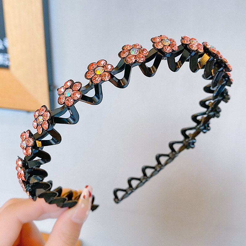 网红波浪发箍水钻发卡防滑带齿刘海碎发整理神器发饰少女头箍头饰