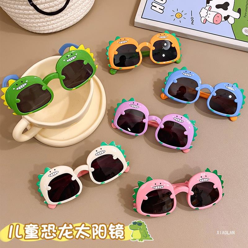 Kids Sunglasses Cute Cartoon Glasses Funny Dinosaur Uv Protection Sunglasses Boys and Girls Eye Protection Sunglasses