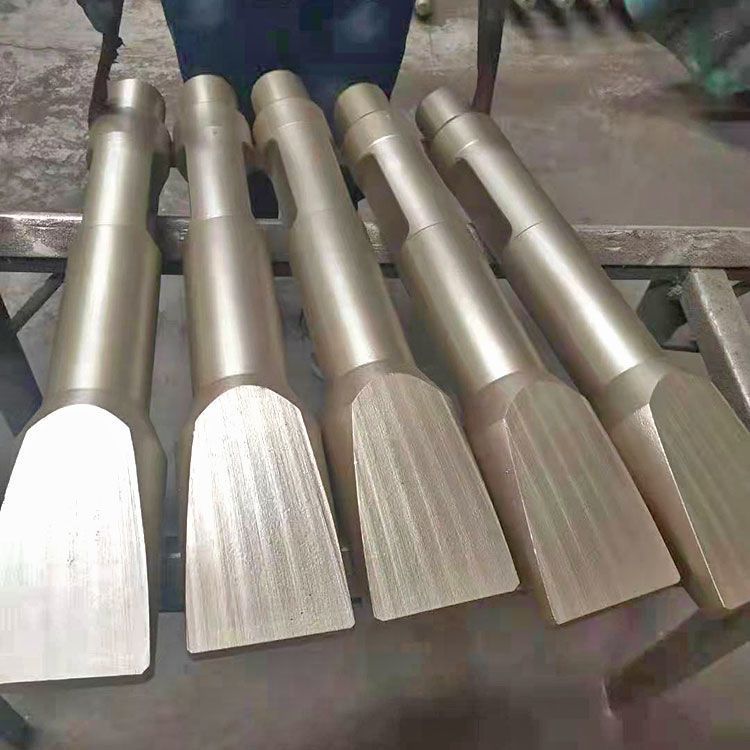 挖掘机破碎锤钎杆大头炮钎68/100/140炮头75炮机耐磨扁头一字炮针