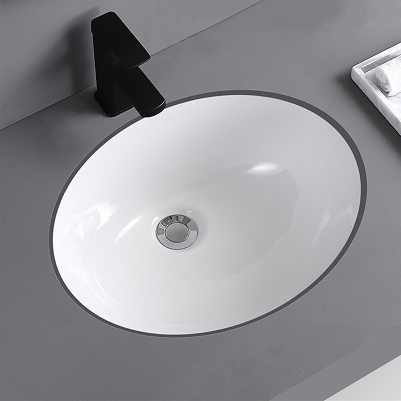 台下盆洗手盆洗脸盆陶瓷嵌入式椭圆形家用卫生间面盆阳台洗手池