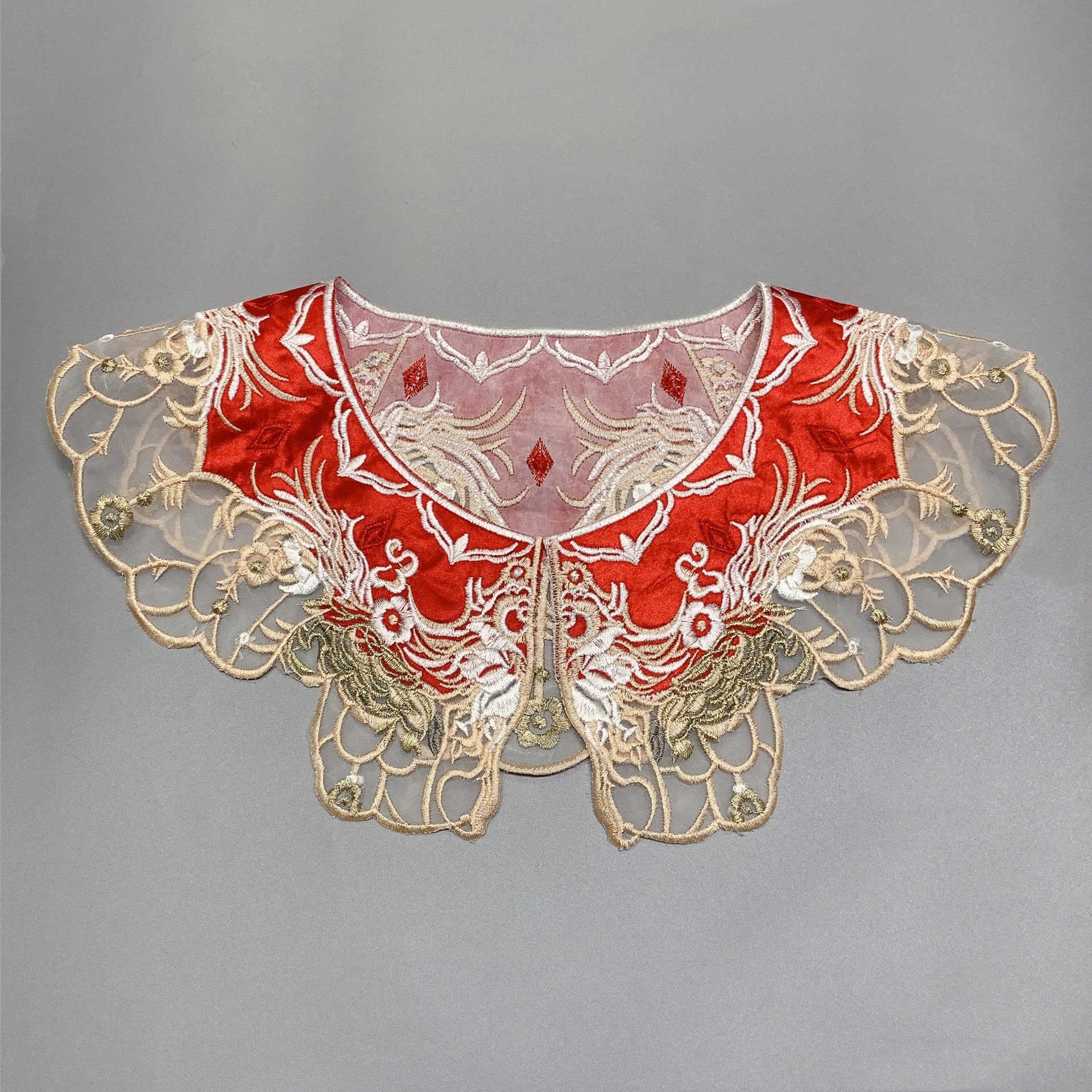 hanfu cloud shoulder adult cloud shoulder red embroidery bridal toast clothing accessories lace