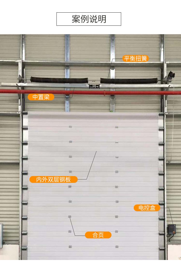工业垂直提升门电动滑升门厂房车间翻版门彩钢保温遥控自动感应门