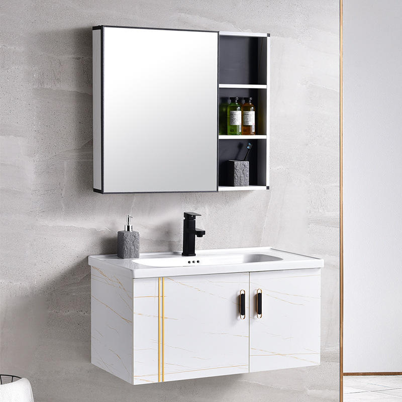 太空铝浴室柜壁挂式洗手盆柜组合小户型洗漱台卫生间一体台盆面盆