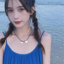 法式克莱茵蓝吊带裙海边度假连衣裙夏显瘦小个子长裙旅游沙滩裙子