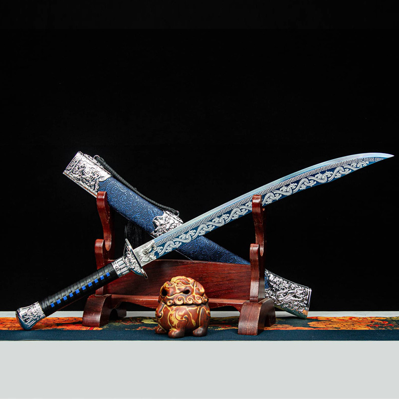 龙泉刀剑牛尾刀清刀宝剑高锰钢影视刀具冷兵器收藏摆件批发未开刃