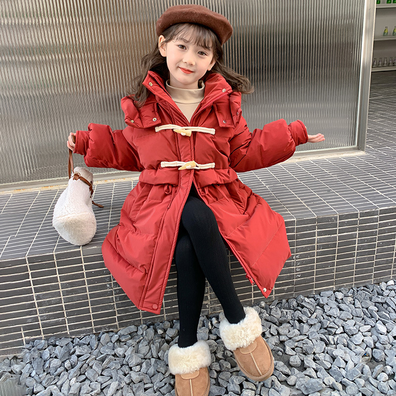 Winter 2023 New down Cotton Jacket Children's Winter Clothing Mid-Length Thickened Cotton-Padded Clothes for Girls Warm Fashionable Jacket