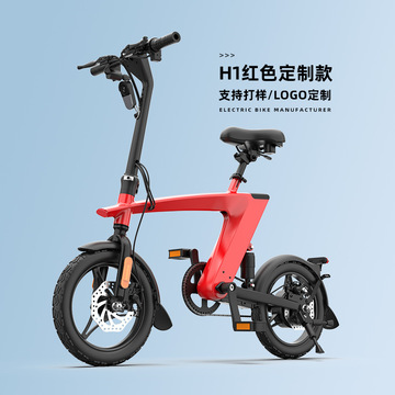 电动自行车h1红色48v电动车锂电池两轮电瓶车定制logo跨境版本