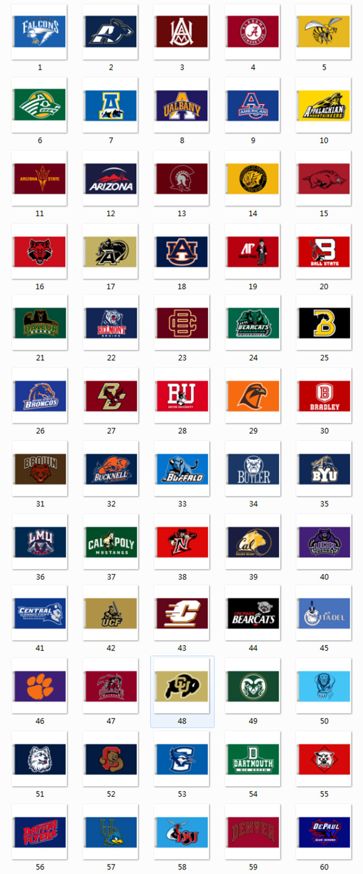 ncaa 俱乐部旗 美国高校篮球球队旗 90x150cm数码印双喷-阿里巴巴