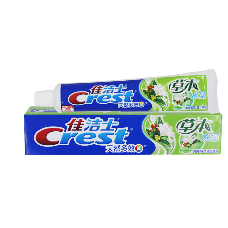 佳洁士牙膏家庭装 健齿口气清新 草本水晶牙膏90g/140g批发