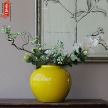 景德镇陶瓷花瓶摆件新中式客厅鲜花麦穗干花插花电视柜装饰品家居