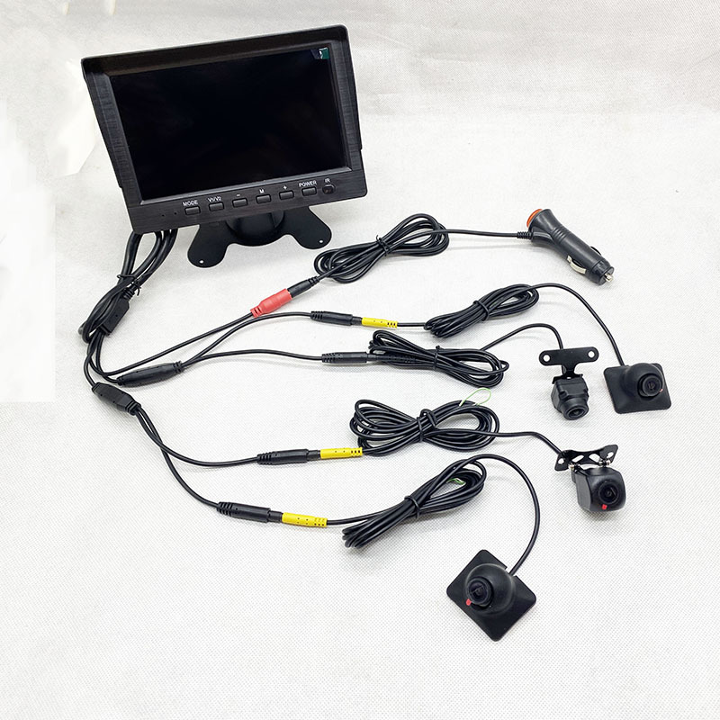 车载ahd7寸声控录像四分割显示器右侧盲区摄像头简易安装一件代发