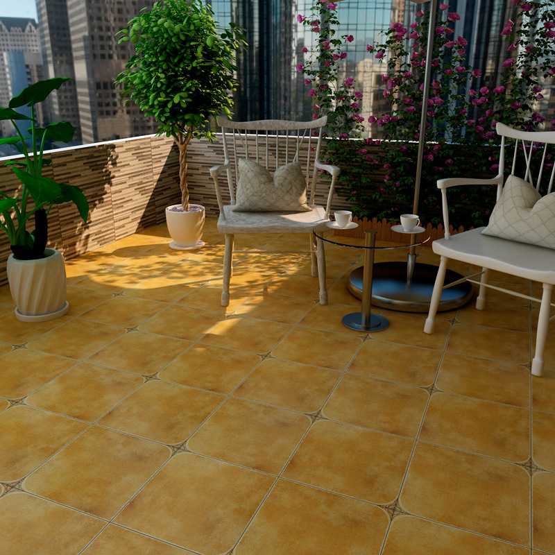 户外地砖田园仿古砖室外花园防滑地砖400x400阳光房耐磨砖庭院砖
