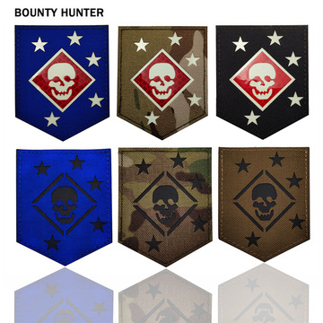 跨境货源泰沣现货马骚客marsoc反光夜光激光雕刻臂章魔术贴章战术