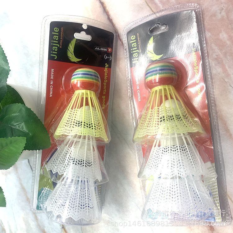 2 Yuan Store Daily Necessities Wholesale Badminton Outdoor Resistance Training Sports Plastic Nylon Badminton 3 Pack