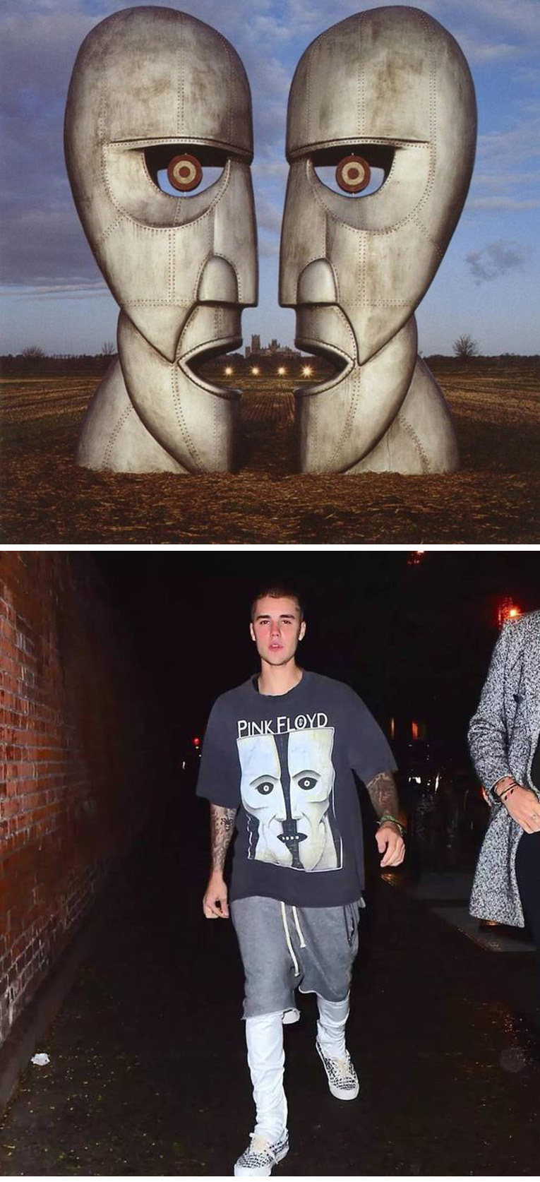 潮牌欧美ins侃爷kanye比伯pink floyd摇滚白鬼宽松落肩短袖t恤fog