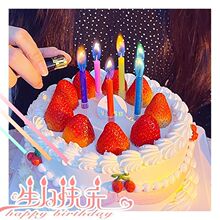 彩色火焰蜡烛彩虹生日韩国ins生日蛋糕七彩变色配饰道具装饰布置