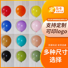 加厚马卡龙乳胶气球厂家批发布置生日派对印字广告10寸马卡龙气球