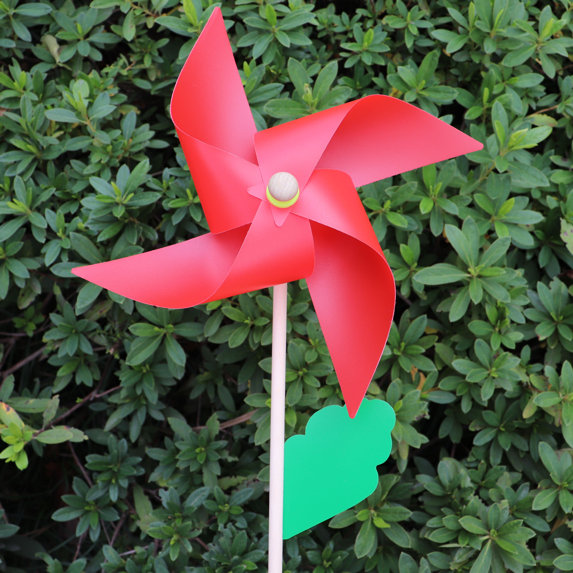 30cm四角纯色木杆风车插地房地产园林公园幼儿园装饰儿童玩具厂家