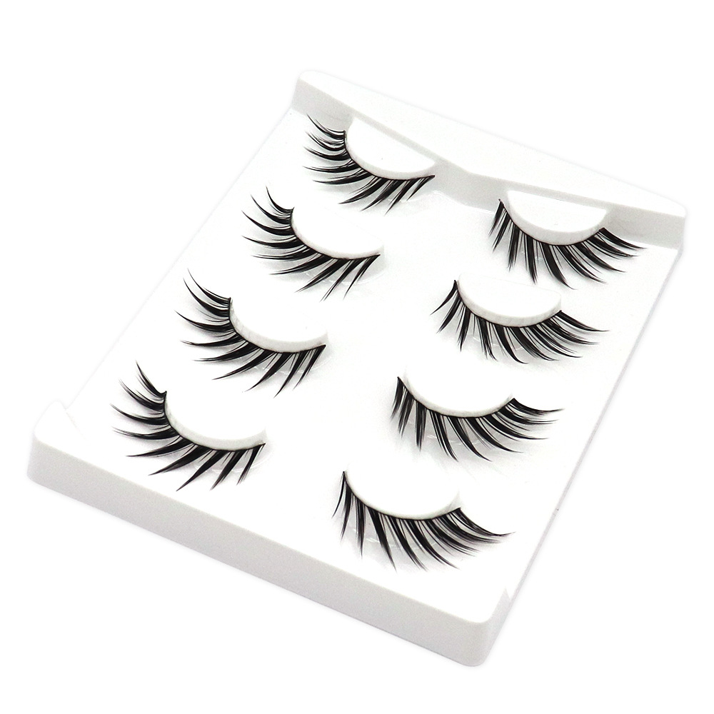 Comic Eye Tail Lengthened One-Piece Cos Imitation Makeup Antique Fox False Eyelashes Black Fine Stem Light European and American Smoky Makeup