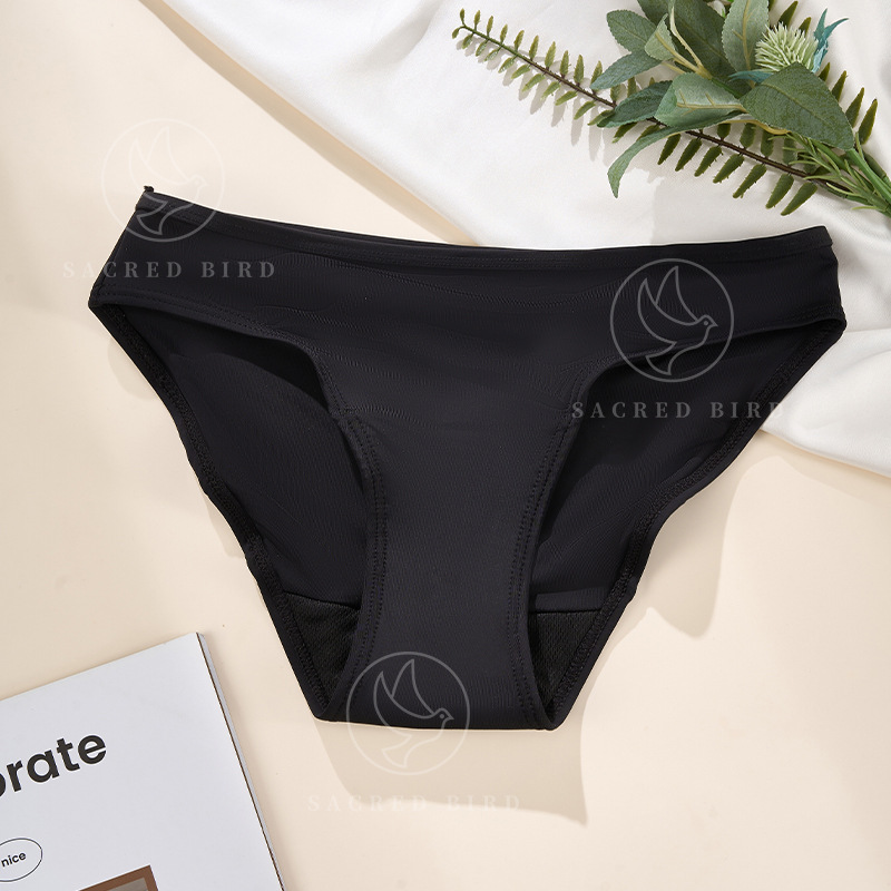 Exclusive for Cross-Border Four-Layer Wave Bottom Side Leakage Prevention Menstrual Panties Women's Aunt Special Thin Breathable Low Waist plus Size Underwear