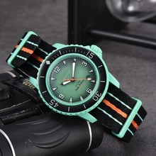 适配于GF宝伯斯沃琪联名X Swatch尼龙带五十噚机械腕表陶瓷手表