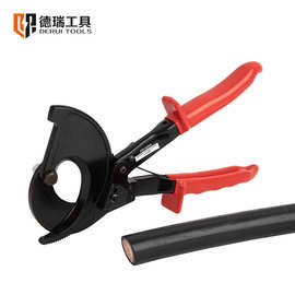 德瑞工具HS-520A棘轮式电缆剪 手动机械线缆剪刀 绝缘齿轮断线钳