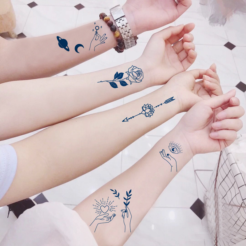果汁纹身贴网红纹身贴持续15天现货批发草本植物半永久纹身贴纸